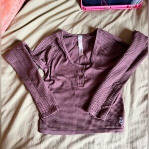 FP Movement by Free People Brown Long Sleeve Top